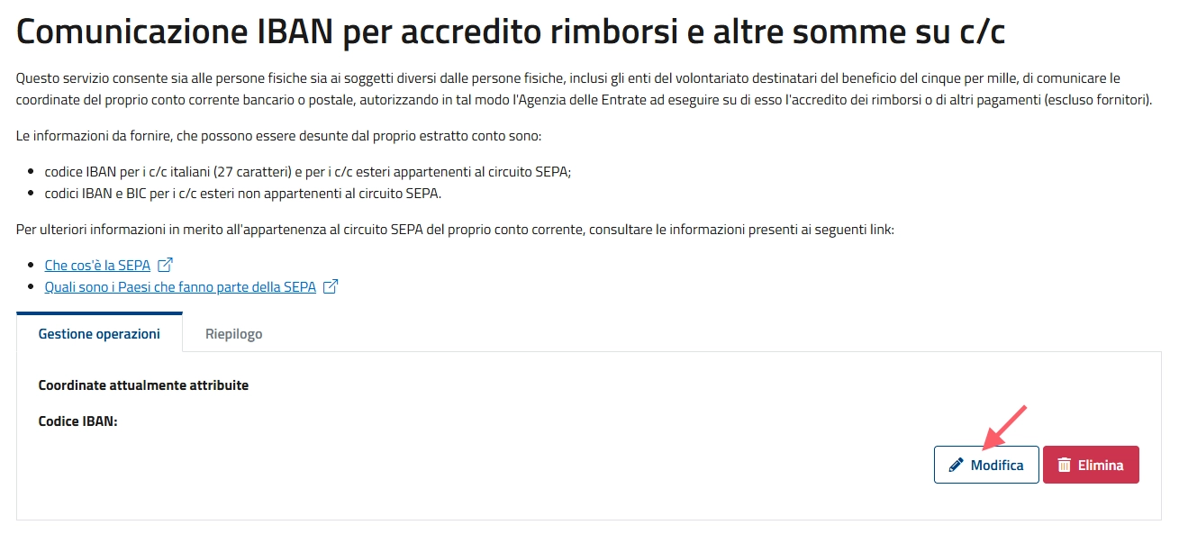 comunicare iban agenzia delle entrate