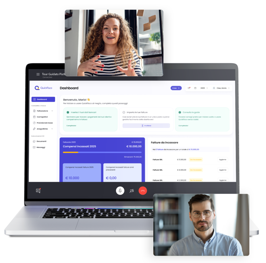 quickfisco tour guidato piattaforma online fatturazione