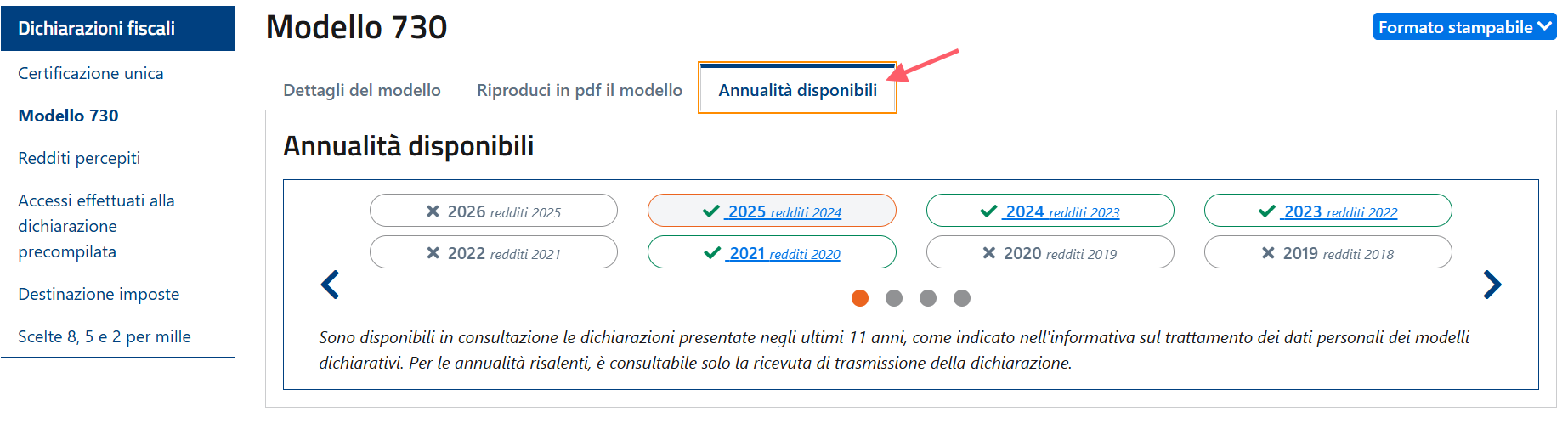 scaricare 730 anni precedenti agenzia delle entrate